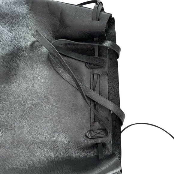 MADEWELL The Drawstring Transport Tote Saddle Bag Purse Black Leather Women's - Picture 7 of 16